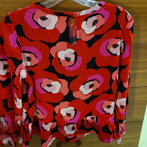 Kate Spade Deco Rose peplum blouse - Picture 2 of 6